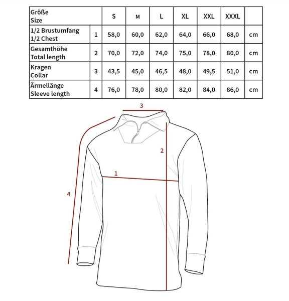 Troyer Shirt Microfleece langarm schwarz 200 g/m²