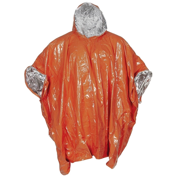 Notfall Poncho orange einseitig alubeschichtet