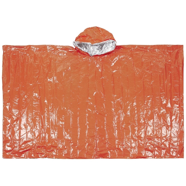 Notfall Poncho orange einseitig alubeschichtet