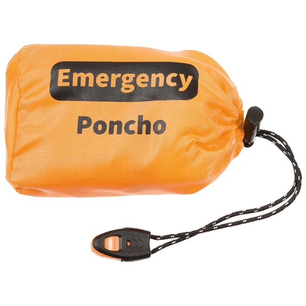 Notfall Poncho orange einseitig alubeschichtet