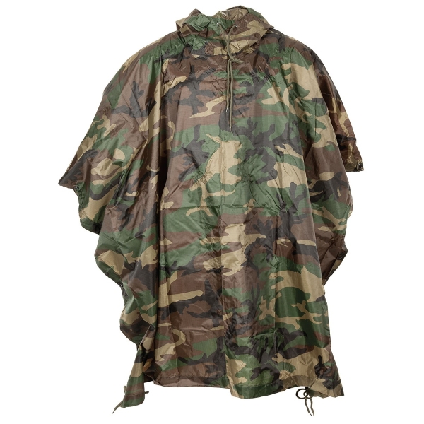 US Poncho Regenumhang Rip Stop woodland camouflage