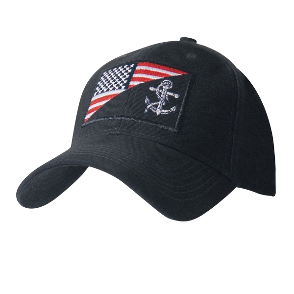 US Navy Anchor / Flag Low Profile Cap Blue