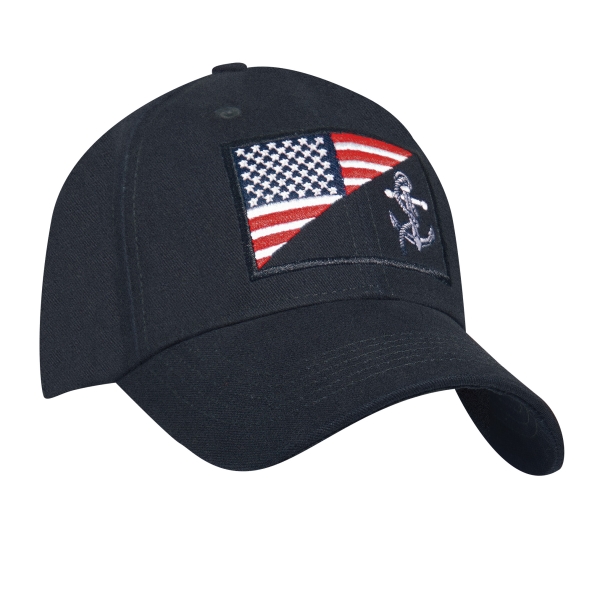 US Navy Anchor / Flag Low Profile Cap Blue
