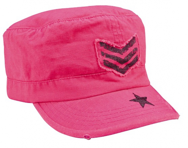 WOMENS VINTAGE PINK ''SGT STRIPE'' FATIGUE CAP