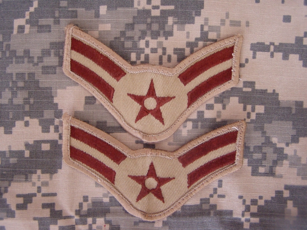 Airman First Class RANK USAF DESERT Uniform PATCHES