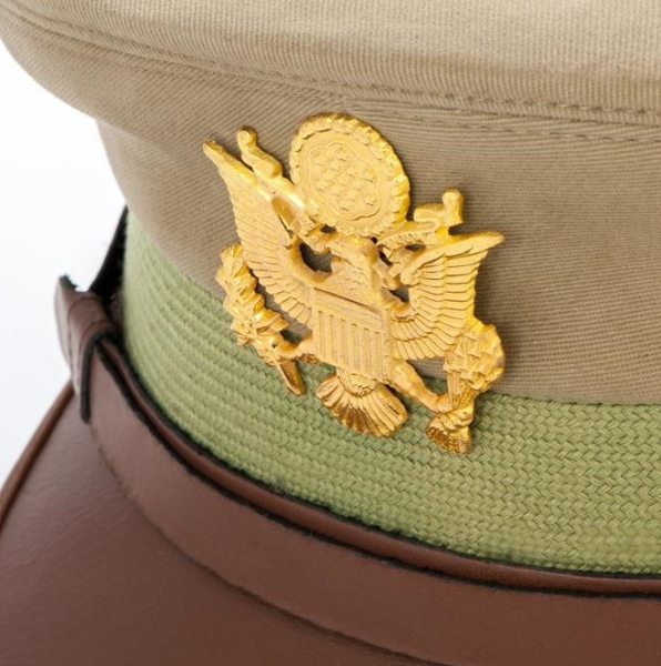 US OFFIZIER VISOR HAT Schirmmütze Khaki (REPRO)