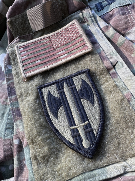 US Army 18th MP BDE Military Police Brigade OCP Multicam Scorpion Klettpatch