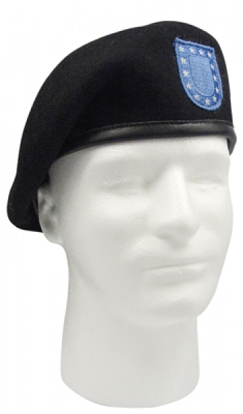 US Army Black Beret with Blue Flash