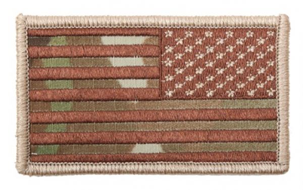 AMERICAN FLAGS MULTICAM - REVERSED Velcro patch