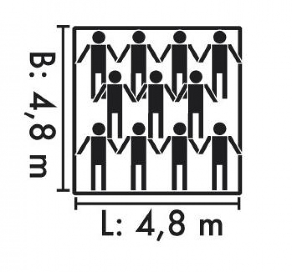 Mannschaftszelt 4,8 x 4,8 Meter NATO oliv