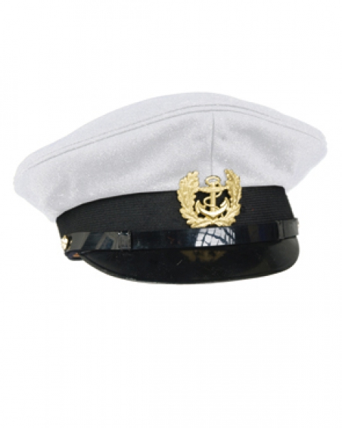 MARINE SCHIRMMÜTZE MIT ABZEICHEN WEISS