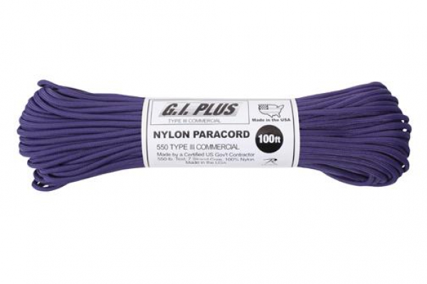 US MADE Parachute Fallschirmleine 550LB NYLON 100 FT / PURPLE