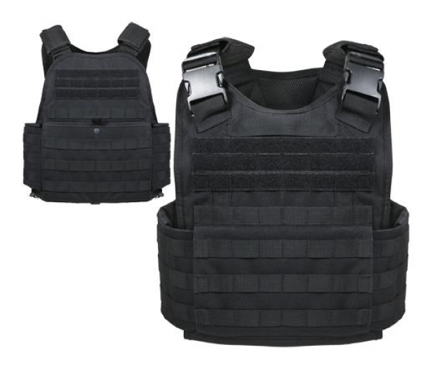 MOLLE PLATE CARRIER VEST - BLACK