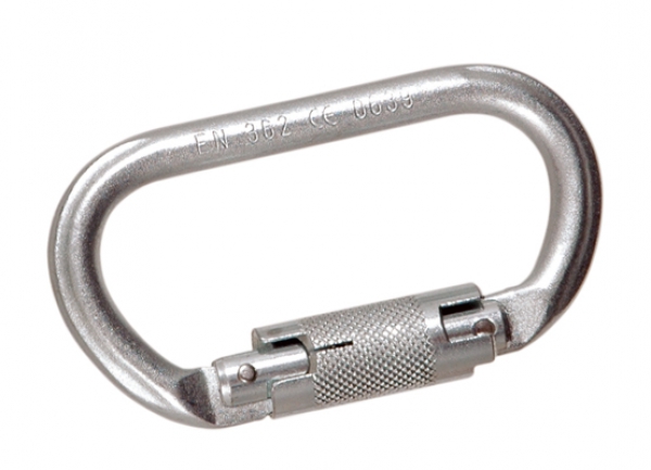 US MILITARY STEEL 30 KN OVAL TWIST LOCK CARABINER
