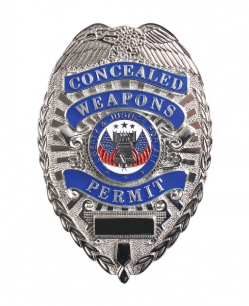 CONCEALED WEAPONS PERMIT / SILVER DELUXE BADGE