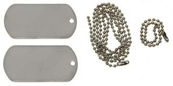 US Army Erkennungsmarke Edelstahl Dog Tags mit Kette