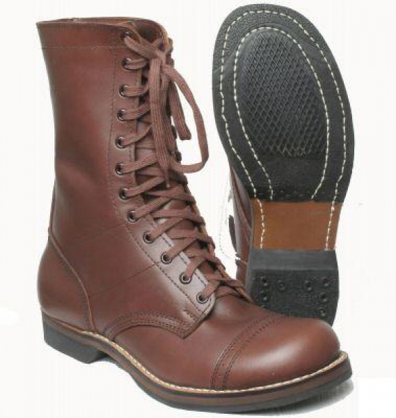 US Paratrooper Leder Parachute Airborne Boots braun Repro WK 2
