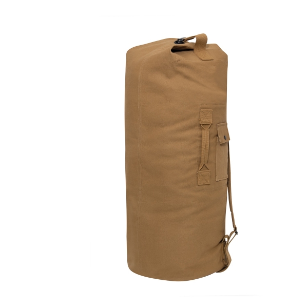 US HEAVY WIGHT CANVAS DOUBLE STRAP DUFFLE BAG COYOTE