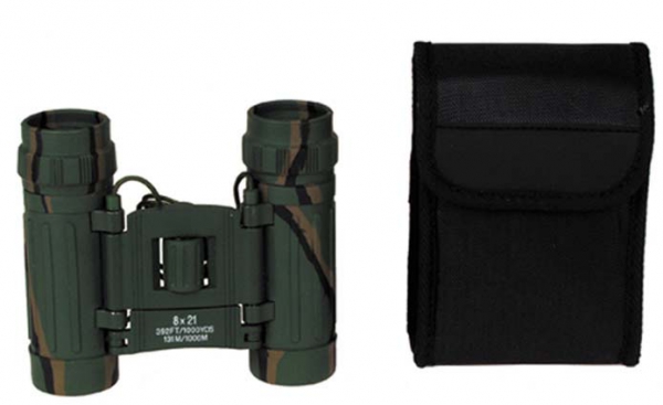 Fernglas faltbar 8 x 21 woodland mit Ruby Linse und Tasche