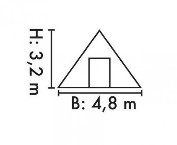 Mannschaftszelt 4,8 x 4,8 Meter NATO oliv