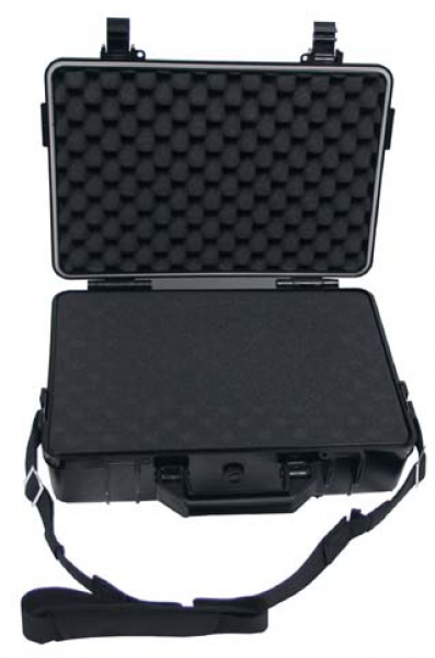 Transport Box Kunststoff wasserdicht 39x29x12 cm schwarz mit Trageriemen