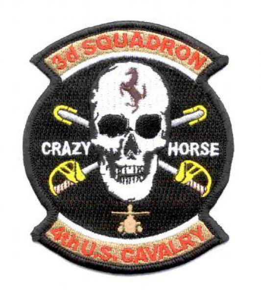 3rd Squadron 4th Cavalry Regiment Patch Crazy Horse