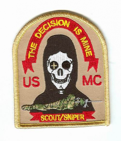 US MARINES SCOUT-SNIPER THE DECISIONIS MINE patch