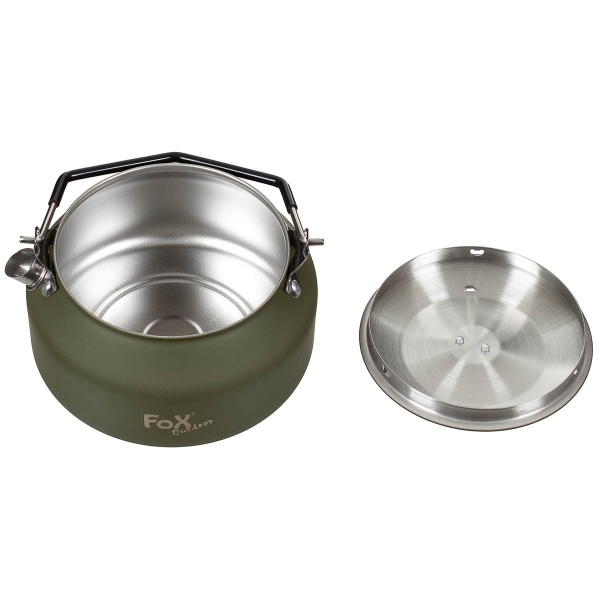 Fox Outdoor Edelstahl Wasserkessel ca. 1 Liter Oliv