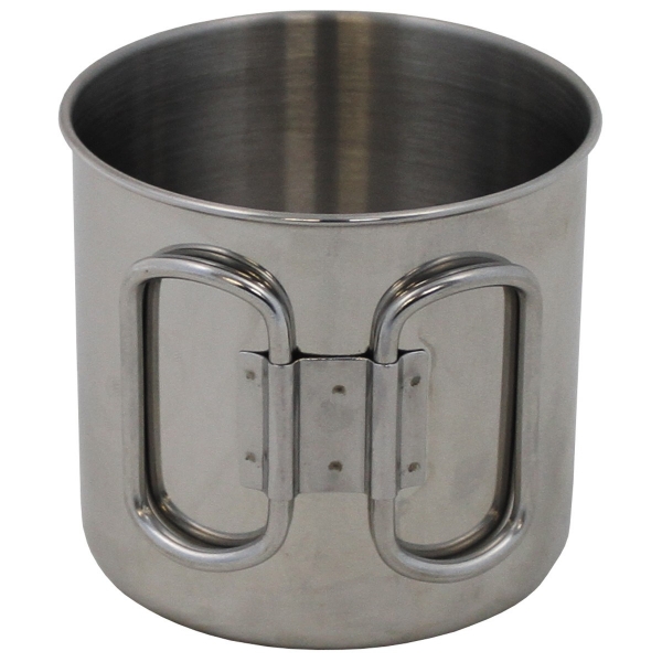 Edelstahl Tasse mit Klappgriffe 450 ml