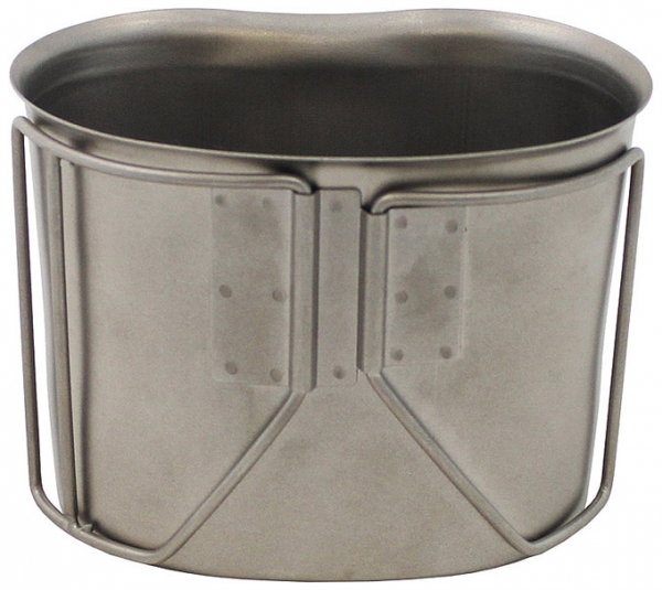 US Feldflaschenbecher Edelstahl mit Klappgriffe