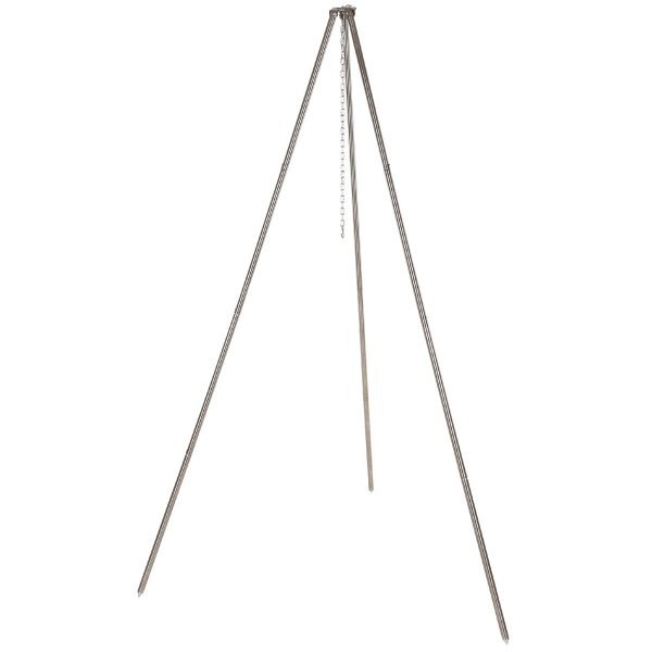 Edelstahl Dreibein ca. 1,9 m mit Kette und Haken