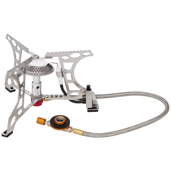 Fox Outdoor Gaskocher klappbar mit Schlauch und Piezo-Zündung