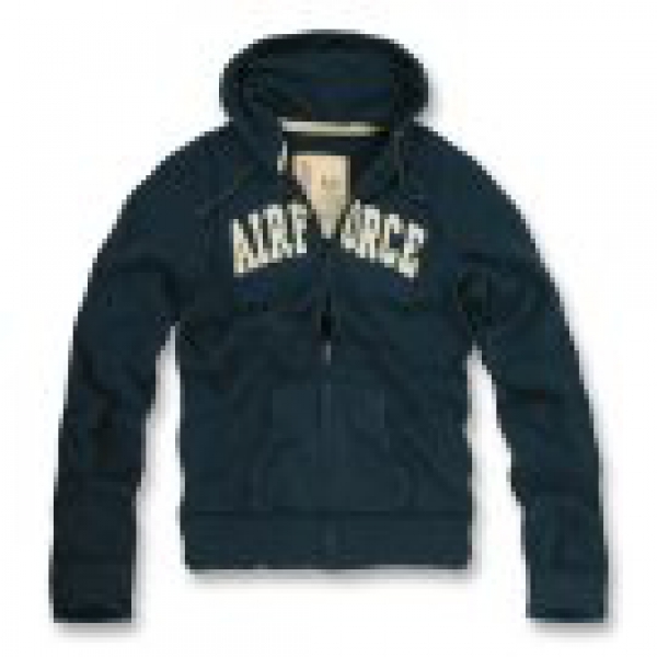 Classic G.I. Vintage Airforce Navy Blue Military Full Zip Hoodie