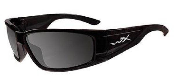 WILEY X ZAK GLOSS BLACK POLARIZED SMOKE LENS