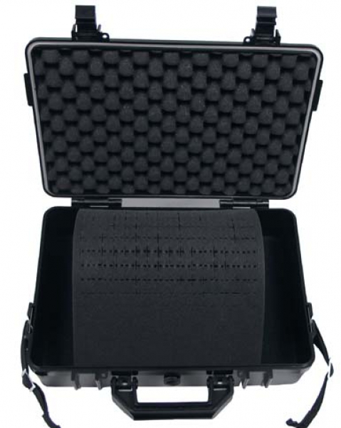 Transport Box Kunststoff wasserdicht 39x29x12 cm schwarz mit Trageriemen