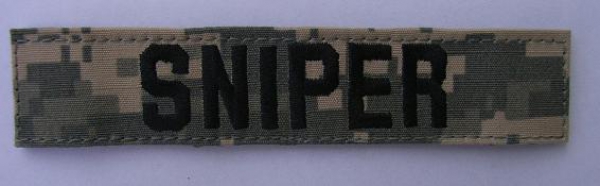SNIPER US Army ACU Velcro Uniform tab