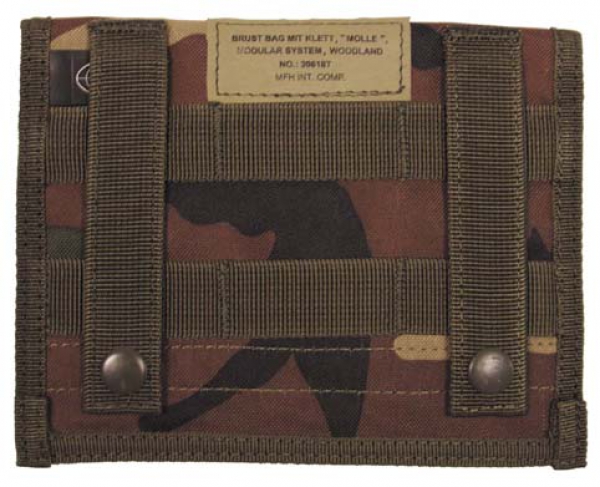 Modular System MOLLE  Brusttasche mit Klett woodland camouflage