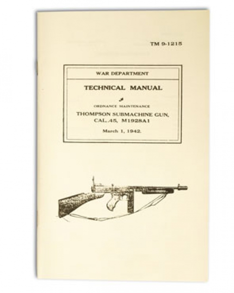 ARMY HANDBUCH US SMG THOMSON M28A1 (TM9-1215)