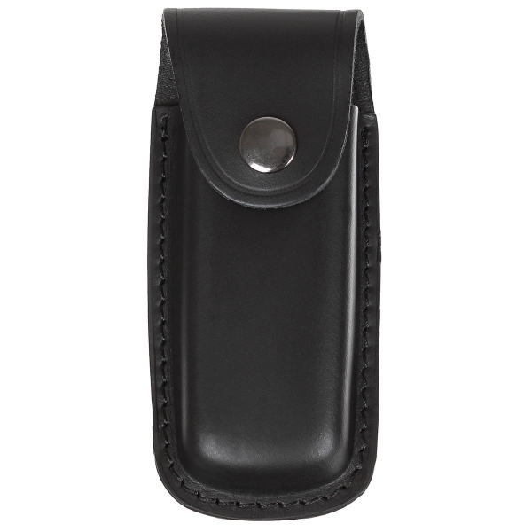 Leder Etui mit Druckknopf schwarz
