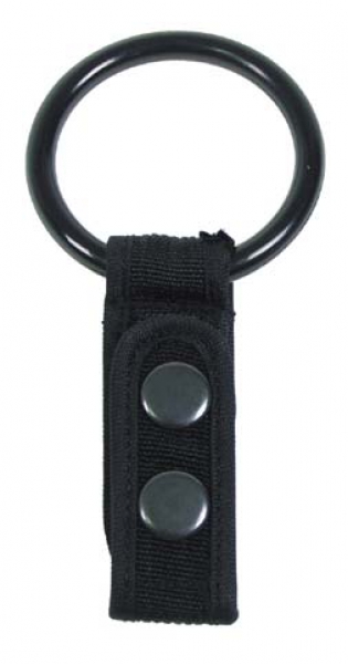 Taschenlampenhalter mit Ring und Nylonclip schwarz