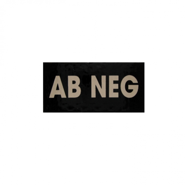 AB NEG INFRARED  Blood Type PATCH - With Hook Fastener