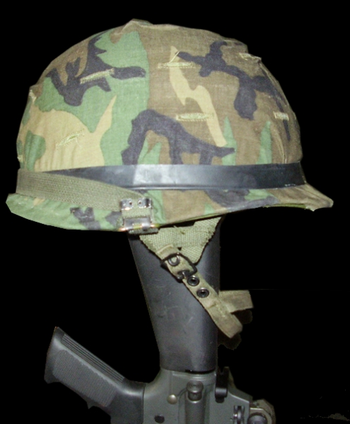 US Army M1 Stahlhelm woodland camouflage Bezug Cat Eye band