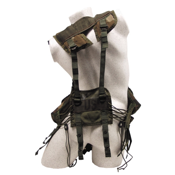 US ARMY TACTICAL ENHANCED LOAD BEARING VEST LBV WOODLAND CAMOUFLAGE