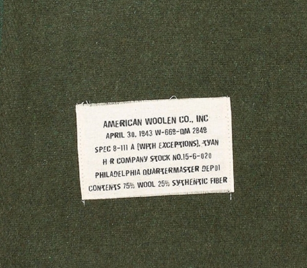 US Army WWII 1943 Blanket Wool oliv