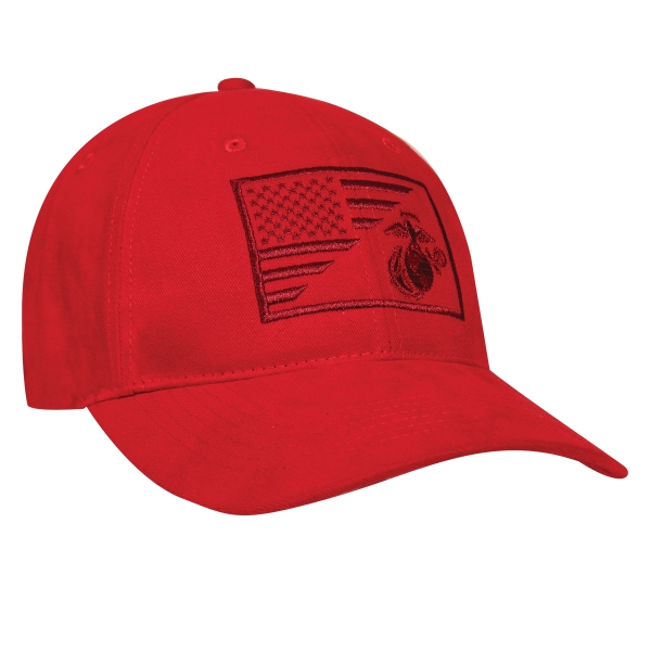 USMC Globe and Anchor Low Pro Cap red