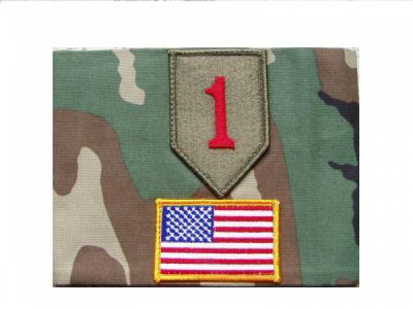 US Army 1st Infantry Division "BIG RED ONE" US Flagge ArmAbzeichen