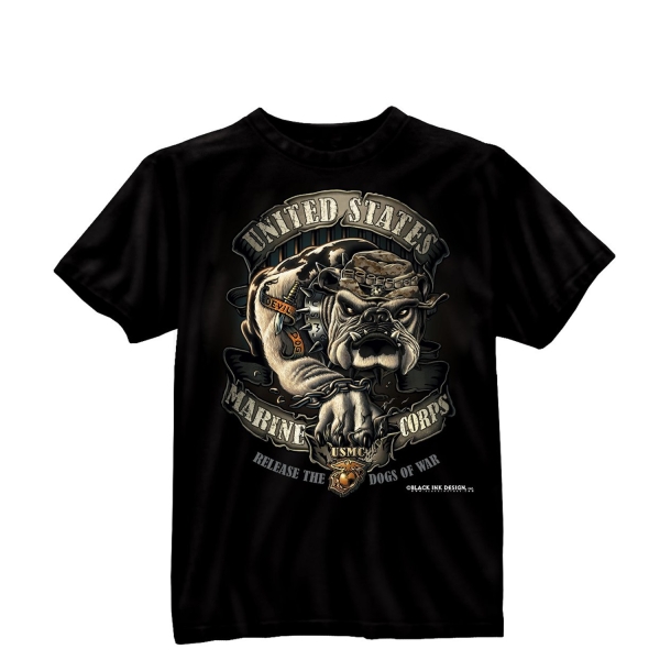 BLACK INK - USMC BULLDOG T-SHIRT BLACK