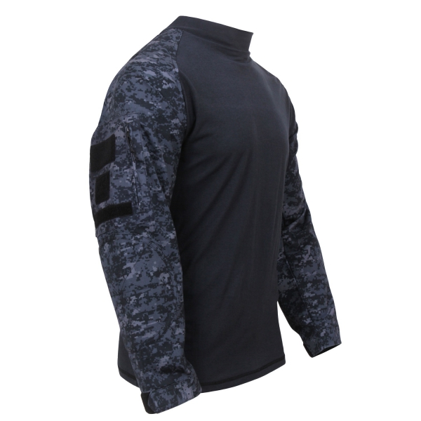 Midnight DIGITAL Blue CAMO TACTICAL COMBAT SHIRT