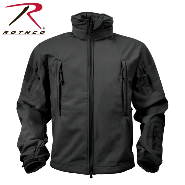 SPECIAL OPS TACTICAL SOFT SHELL FLEECE JACKET BLACK