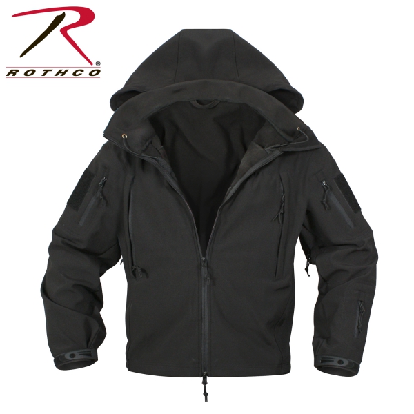 SPECIAL OPS TACTICAL SOFT SHELL FLEECE JACKET BLACK